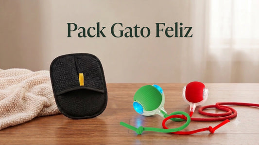 Pack Gato Feliz : Guante Quita Pelos y Pelusas + Pelota Antiestrés Para Mascotas