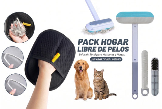 Pack Hogar Libre De Pelos: Cepillo 4 en 1 + Guante Quita Pelos