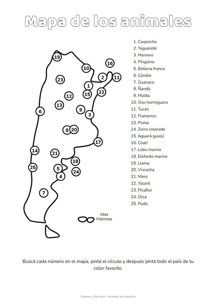 Mapa de los animales