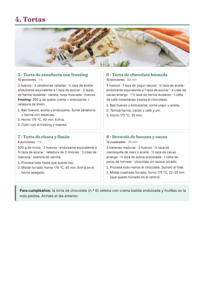 Postres sin azúcar