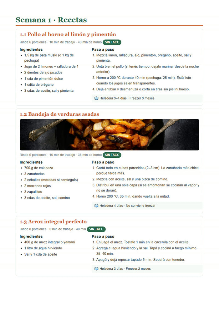 Recetas paso a paso