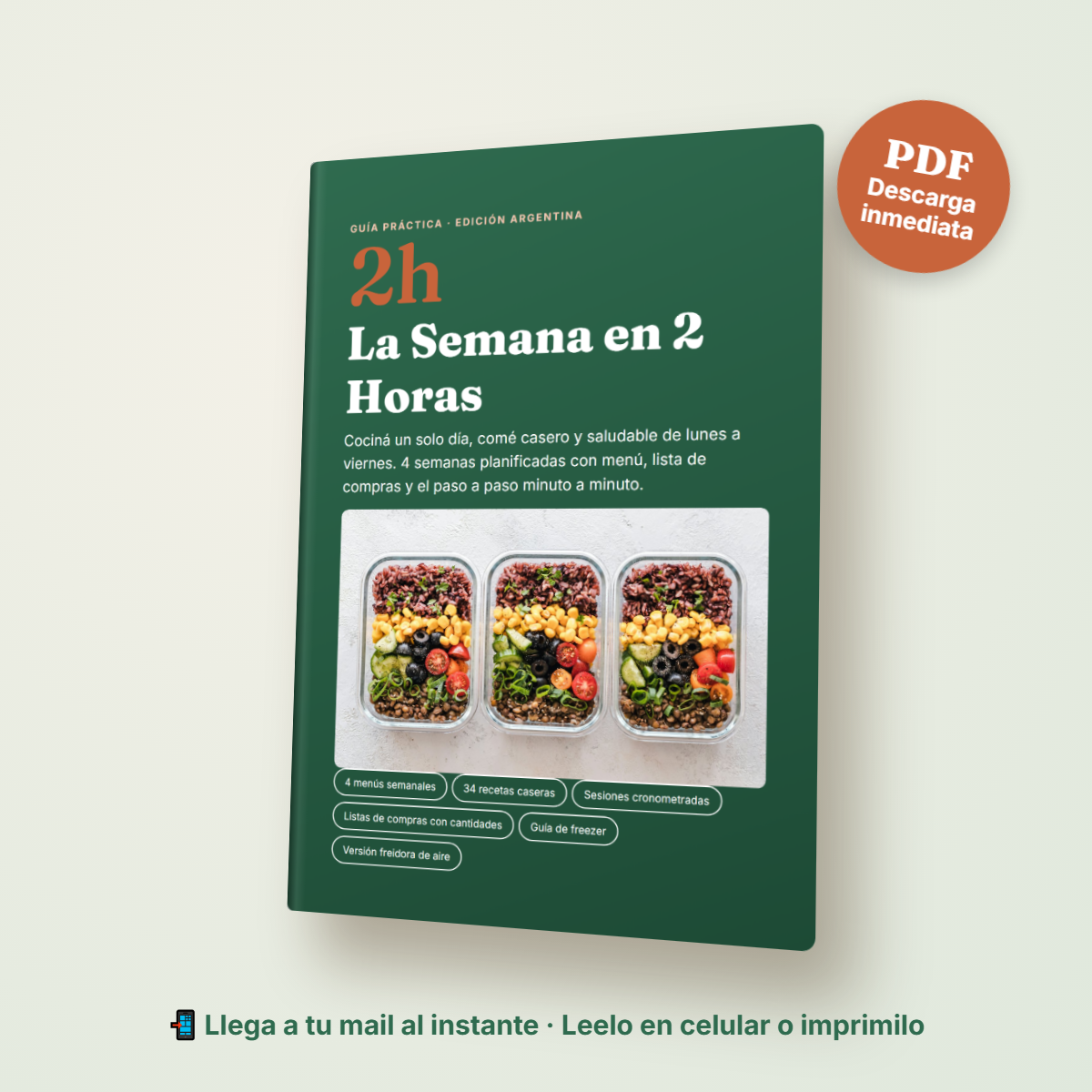 Ebook PDF La Semana en 2 Horas: menú semanal, viandas y recetas para congelar