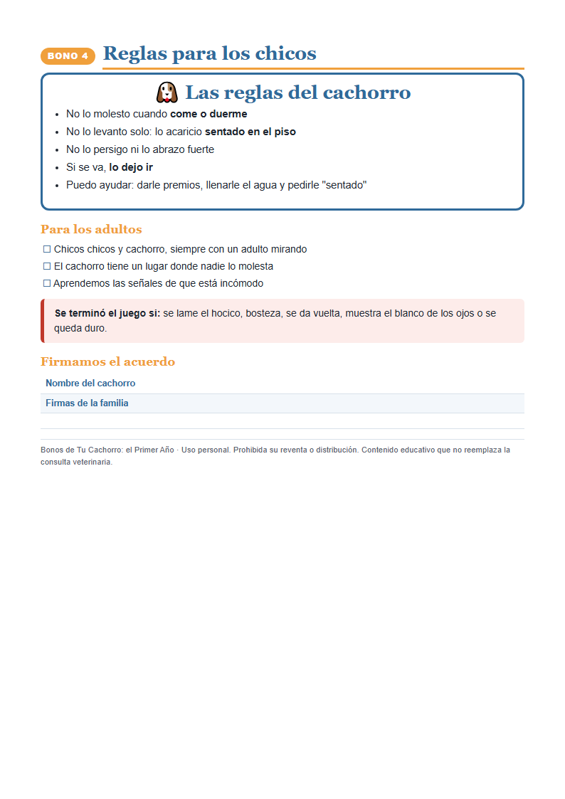 Reglas para los chicos