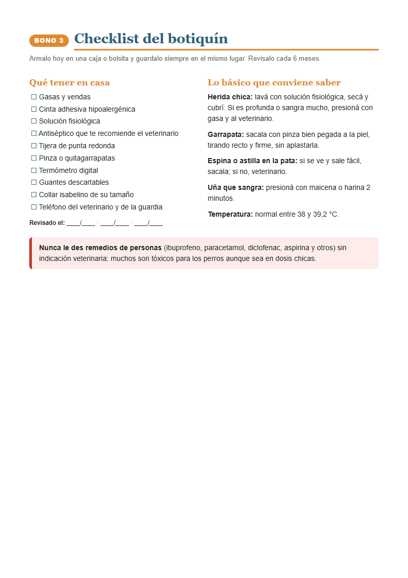 Checklist del botiquín