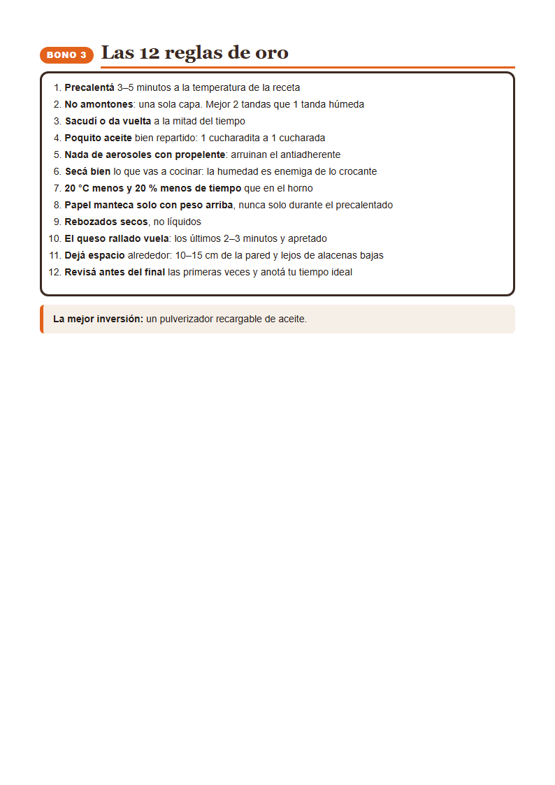 Las 12 reglas de oro